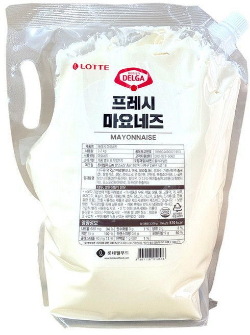 롯데 프레시 마요네즈 스파우트, 1개, 3.2kg