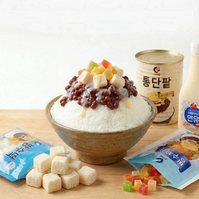 팥빙수 밀키트, 빙수팥 연유 떡 젤리