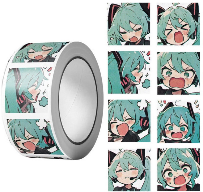 [하루출고] 보컬로이드 하츠네미쿠 일러스트 패턴 테이프 형태 스티커 미쿠 보카로 굿즈 다꾸