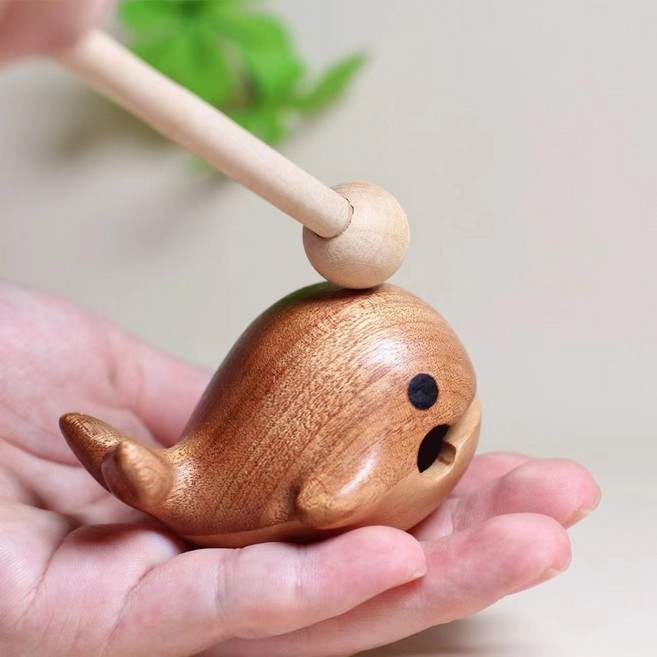 누리몰 미니목탁 나무 불교 고래 염불 명상 명상 우드 힐링 인테리어 스트레스해소, 미니 고래목탁