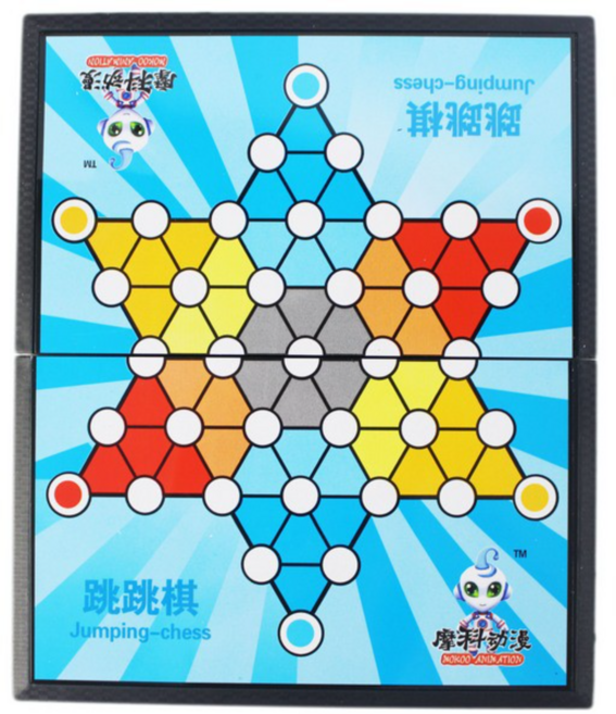 摩科動漫 小磁石跳棋 磁石象棋 磁石五子棋 攜帶型可折疊磁石遊戲組, 多色, 1套
