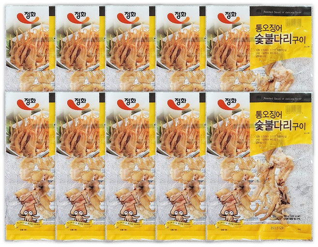 정화식품 통오징어숯불다리 45g, 50g, 10개