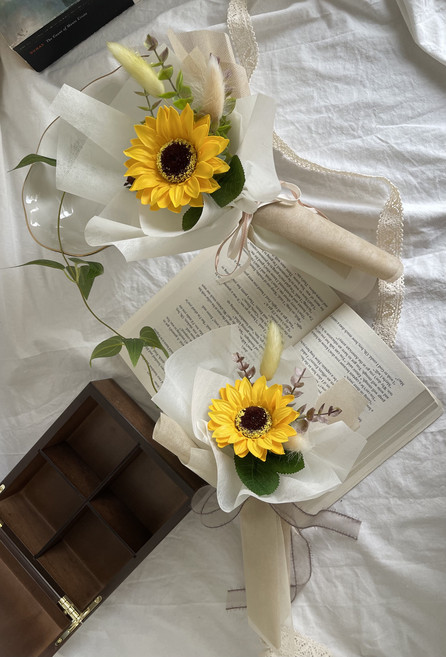 시들지않는 해바라기 한송이 비누 꽃다발 화이트데이 졸업 입학꽃다발 blairsflower, 선택안함, 1개