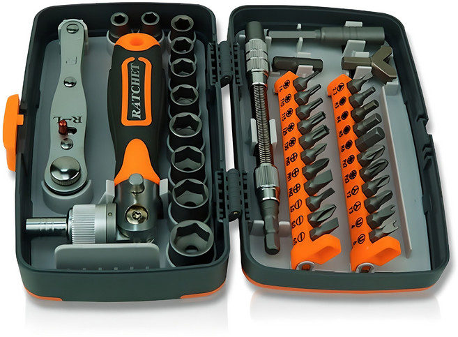 미니 소켓렌치 세트 38종 DIY 가정용 공구, 상품선택, 1세트, 드라이버 헤드26개+소켓9개+헤드홀더1개+익스텐션 유닛1개+손잡이1개+전용케이스1개