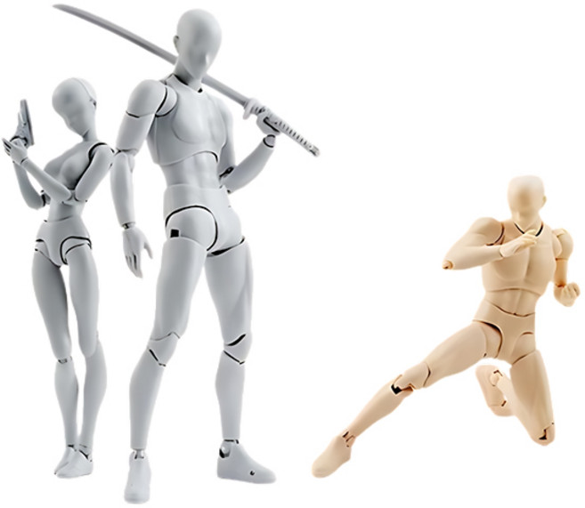 인체모형 피규어 구체관절 인형 마네킹 미니어처, 남자 블랙, 1개