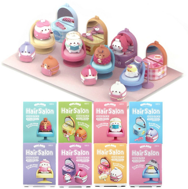 몰랑 헤어살롱 미니피규어 가챠 8종세트, 1박스