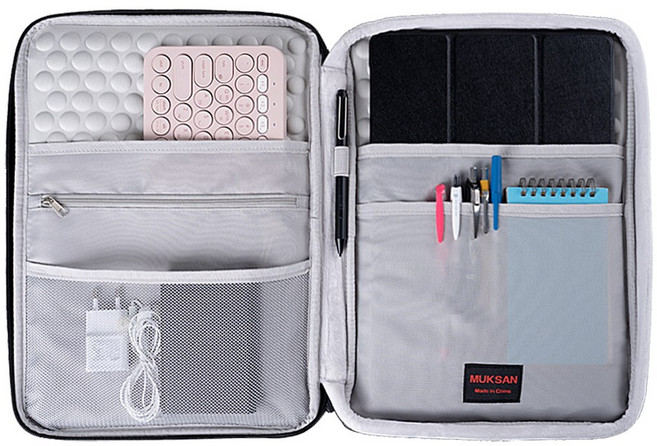 네미소 3D 쿠션폼 멀티포켓 파우치 14A 손잡이형 갤럭시탭S7 S8+ 울트라 아이패드12.9 호환