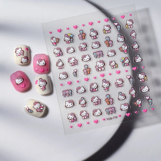 귀여운 헬로키티 셀프 네일 스티커, 1개, KITTY
