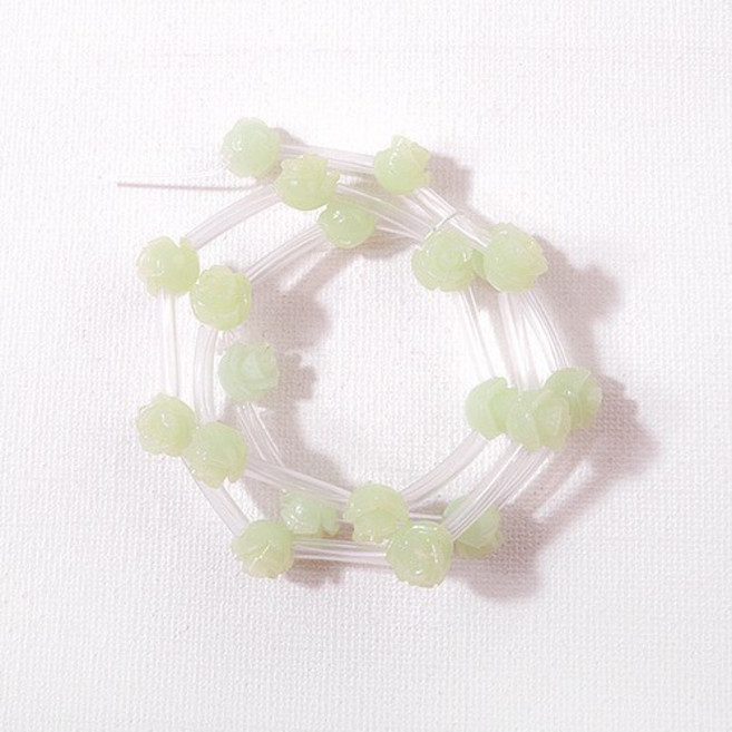 비즈아이 [5508-12]송석꽃 송석장미꽃 가로홀 8mm 라이트민트 1개