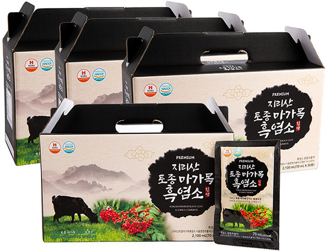 지리산 토종 마가목 흑염소진액 30P 100% 국산 흑염소, 4개, 2.1L