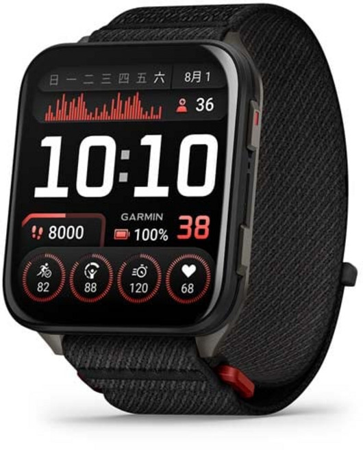GARMIN 智慧手錶 運動健康監測 GPS精準定位, 黑色, 2吋, Bluetooth®, ANT+®, Wi-Fi®
