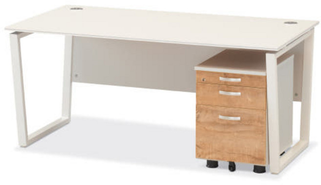 에이탑 멜론 사무용 책상 사무실 가구 1인용 화이트 데스크 1200 1400 1600 1800, 화이트그레이