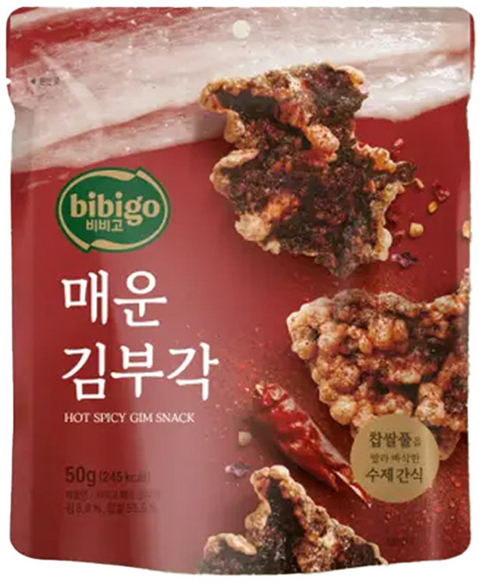 비비고 국산 찹쌀로 더 바삭한 수제 매운 김부각, 50g, 6개