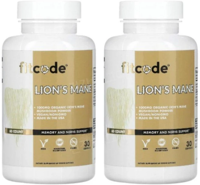 fitcode LionsMane 노루궁뎅이버섯 1000mg 60캡슐 2개 라이온스메인, 60정 - 쿠팡
