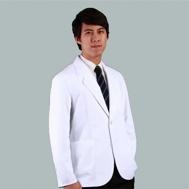 萊亞生活館 杏芳 男醫師服-針織布 彈性布料 男版西裝領外套 台灣製造