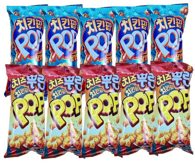 오리온 치킨팝 닭강정+치즈뿌린 치킨팝, 130g, 5세트