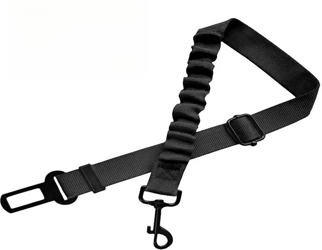 강아지 안전벨트 충격방지 차량용 애견 고탄력 튼튼한 벨트, 2개, 블랙