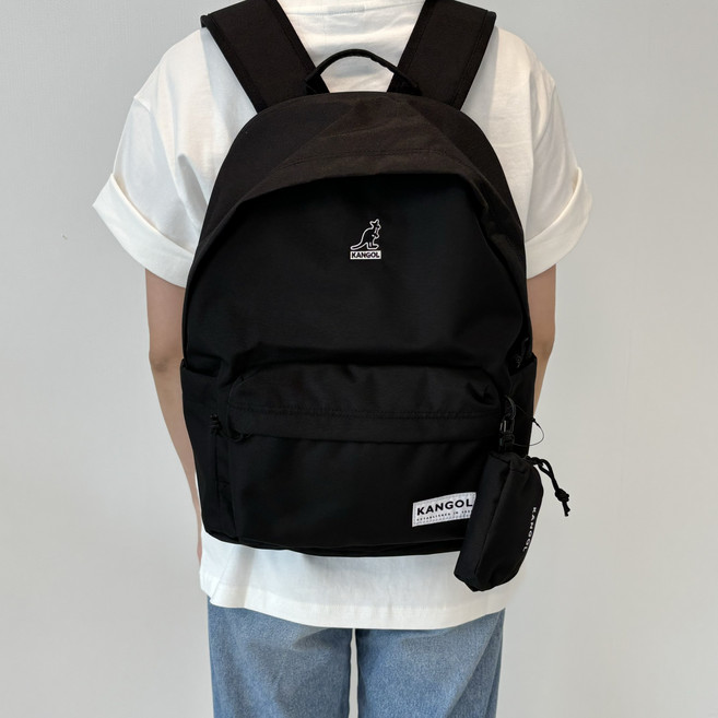 [국내정식매장] 캉골 가방 Kangol 레트로코어 스탠다드 백팩 1459 블랙 책가방
