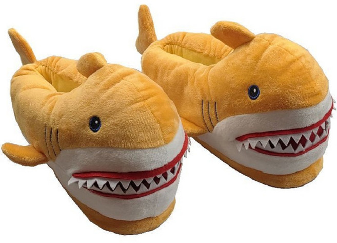 플러스 사이즈 36-45 창의적인 동물 상어 슬리퍼 실내 따뜻한 코튼 벨벳 신발 여성 만화 물고기 모피 슬라