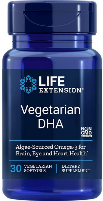 LIFE EXTENSION 植物性DHA素食膠囊, 30顆, 1罐