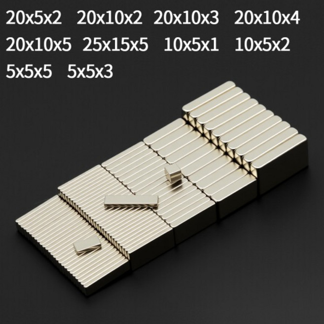 20x10x2mm 20x10x3mm 블록 초강력 자석 강력한 네오디뮴 자석 N35 NdfeB 영구 자석 냉장고 자석, 06 5pcs, 08 5x5x3mm