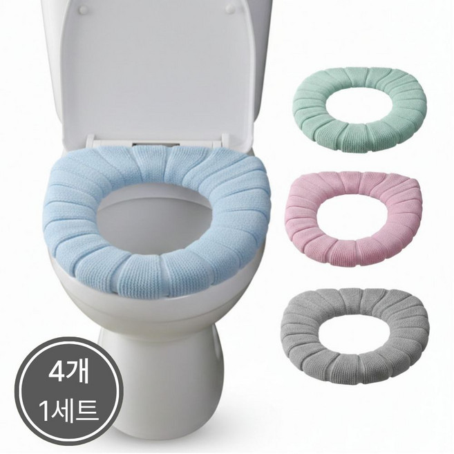 유또 탈부착 양변기 커버 패브릭 시트, 1세트, 혼합컬러