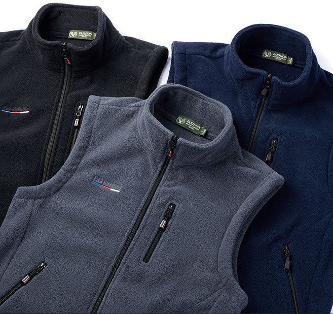 남성 야상 폴라폴리스 조끼 자수 플리스 조끼 빅사이즈 캐주얼 보온 조끼