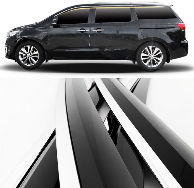 D945_6pcs 올뉴카니발 블랙 다이아몬드 바이져 자동차 도어 빗물받이