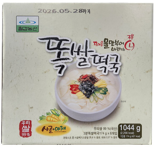 칠갑농산 똑쌀떡국, 6개, 176g