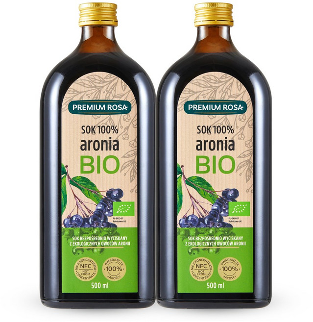 프리미엄로사 유기농 아로니아 원액 100%, 500ml, 2개