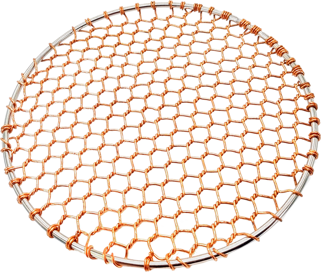 자이락 캠핑용 주방용 광양 동 망 손잡이석쇠 원형, 1개