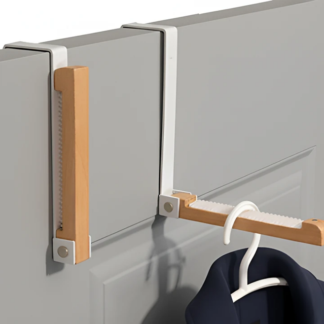 무무킷 접이식 문걸이 가방걸이 도어 행거, 화이트우드