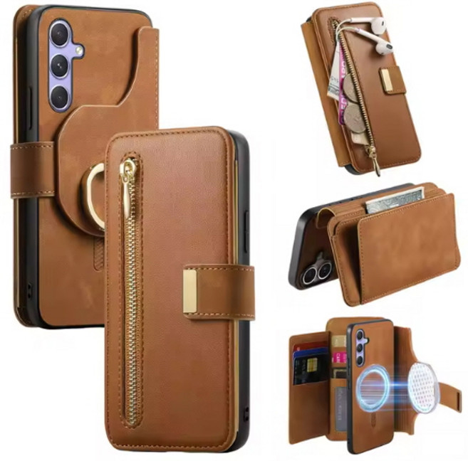 갤럭시S23플러스 S23울트라 S23FE 맥세이프 분리형 카드 지갑 링 가죽 핸드폰 케이스