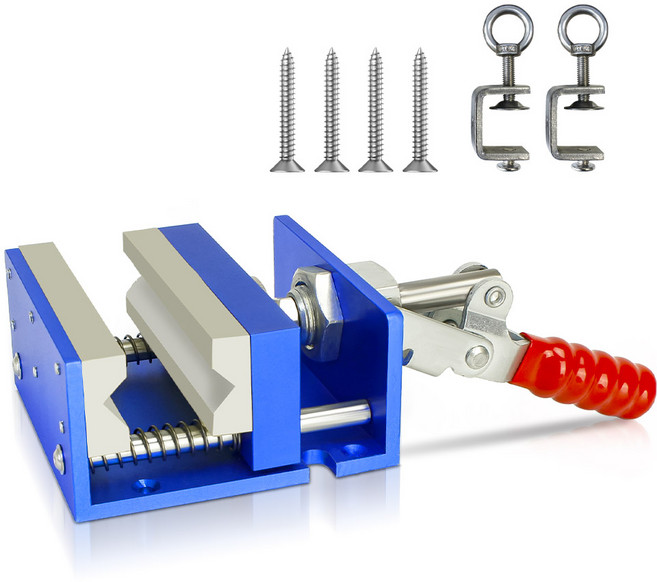 CRESTGOLF 골프그립교체용품 골프그립교체 바이스 고무패드 세트 다용도 테이블 바이스 고정 클램프, 1세트, 블루