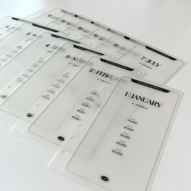 SIMPLE 심플 일년저축 포켓속지(A6) 현금 저축챌린지, 유광