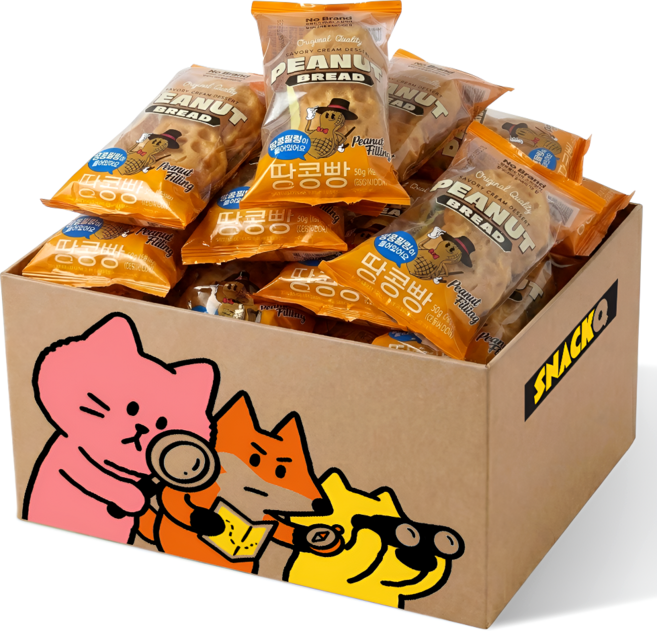 스낵큐 노브랜드 과자, 6개, 고소한 땅콩빵