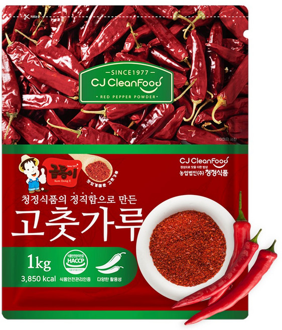 청정식품 HACCP 중국산 굵은 고춧가루 김장용 약간매운맛 1kg, 1개