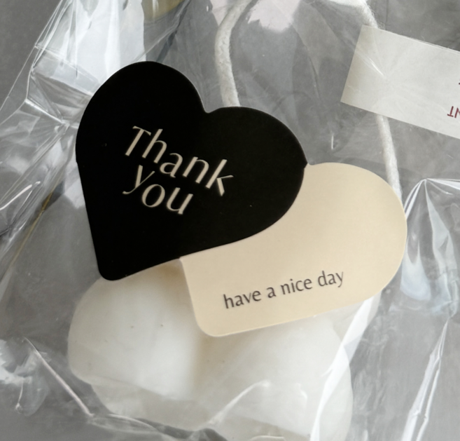 (40매/80매) 트윈 하트 베이커리 스티커 포장 카페 귀여운 디자인 소포장 쿠키 기념일, 2세트, 블랙