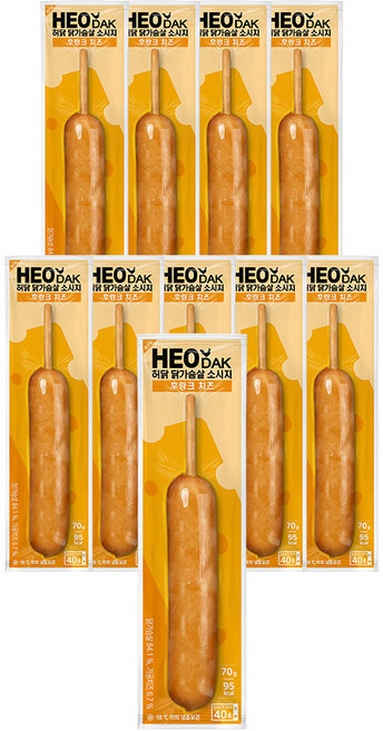허닭 닭가슴살 소시지 후랑크 치즈 70g, 10개