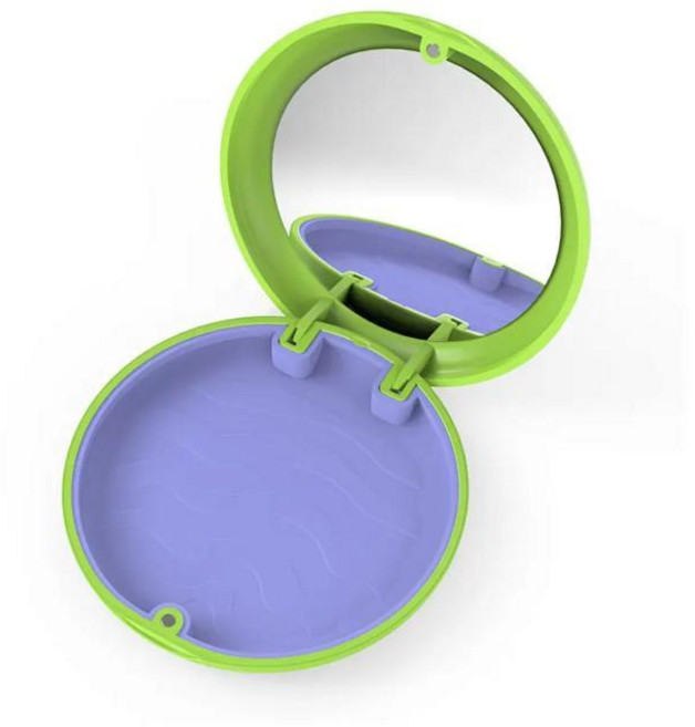 리테이너 케이스 치열 상자 기기 틀니 가짜 치아 입 가드 보관, 1개, 27. Green-purple-mirror