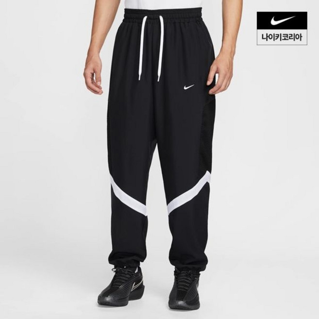 나이키 운동용 긴바지 남성 블랙 우븐 스트레이트 농구바지 기능성 운동복 1766381