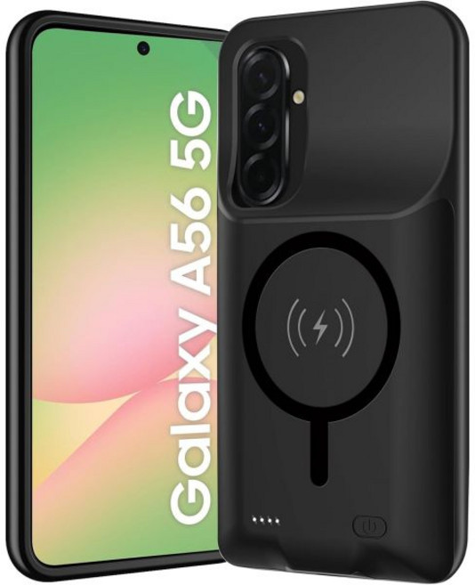 갤럭시 A15용 배터리 케이스 업그레이드된 10000mAh 팩 충전식 무선 충전 지원 A156.5인치 외장 커버블랙, Galaxy A36/A56