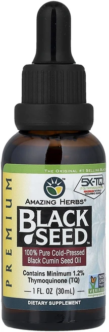 어메이징허브 블랙 씨드 100% 순수 저온 압착 큐민 씨 오일 30ml, 4개, 29.574ml - 쿠팡