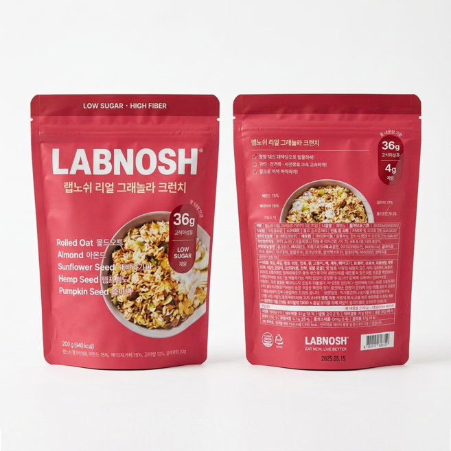 랩노쉬 리얼 그래놀라 크런치 오리지널 시리얼, 200g, 1개
