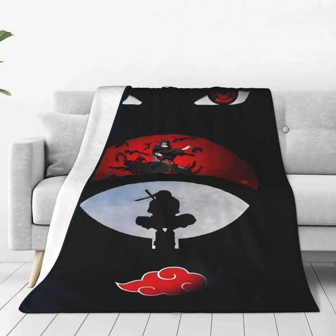 울트라 소프트 양털 아카츠키 붉은 구름 애니메이션 만화 담요 침실 자동차 소파 이불 플란넬, 1개, 색상: 18. 22 / 크기: C. 125x100cm