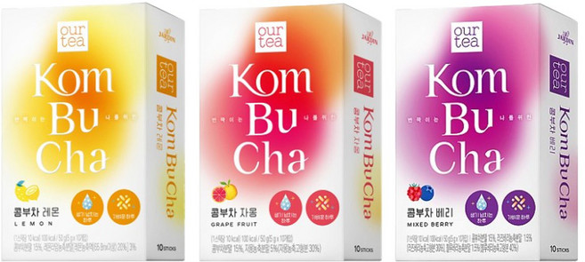 [쟈뎅]아워티 콤부차 10개입(자몽/레몬/베리), 50g, 10개입, 1개, 5g