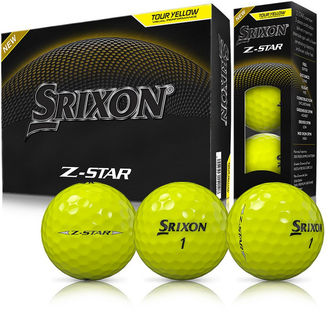스릭슨 던롭 골프공 3피스 Z-STAR9, 투어 옐로우, 1개
