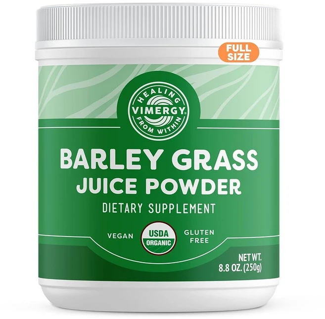 Vimergy Barley Grass 주스 파우더 식이 보충제 - 1회 제공량당 0.8g(312회분) - 깨끗한 슈퍼푸드 포뮬러 - 심혈관 건강 촉진* - 유기농 비건 및 글, 8.81 Ounce (Pack of 1), 250g, 1개 - 쿠팡