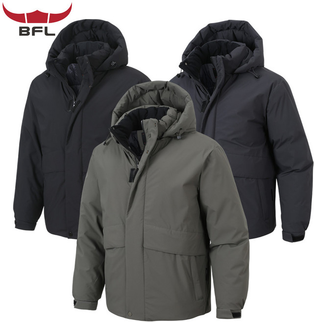 버팔로 남자 하프 패딩점퍼 핫팩주머니 아웃도어 헤비패딩 야상패딩 방수방풍 자켓
