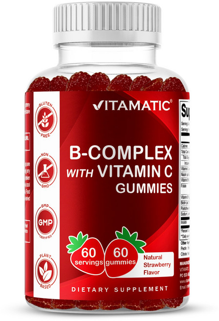 비타매틱 비타민 B 컴플렉스 구미 (비타민 C & 이노시톨 함유) -60 구미, 1개, 60회분